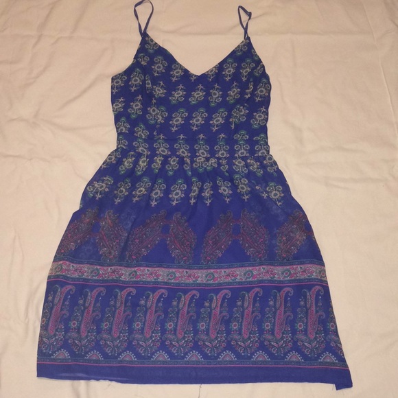 Blue Paisley Spaghetti Strap Dress - Picture 1 of 1